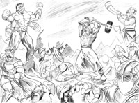 "Clash of Titans" (Pencil)